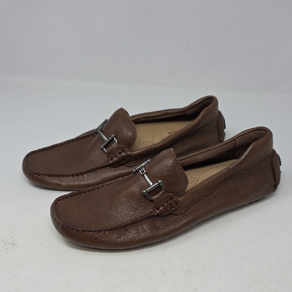 Nordstrom Brown Leather Loafers with Horsebit Detail Size